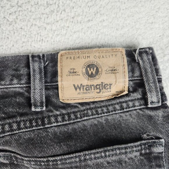 Wrangler Jeans Mens 38x32 Black Straight Regular Classic Denim Pants Cowboy - Picture 3 of 9